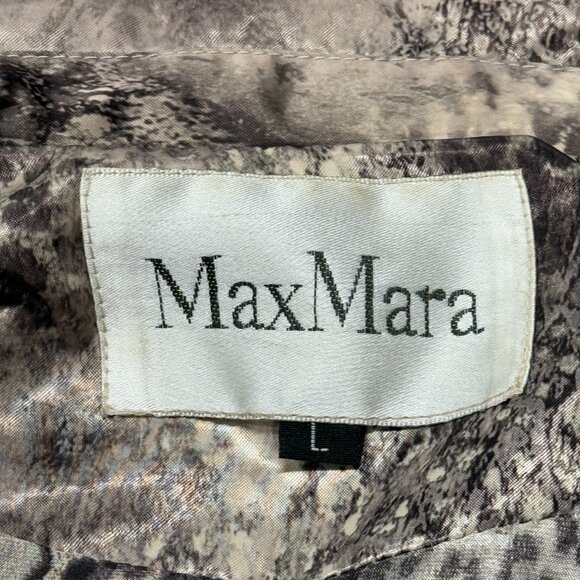 MaxMara Belted Coat Womens Large Animal Print Lightweight Button Up Flared - Picture 6 of 12